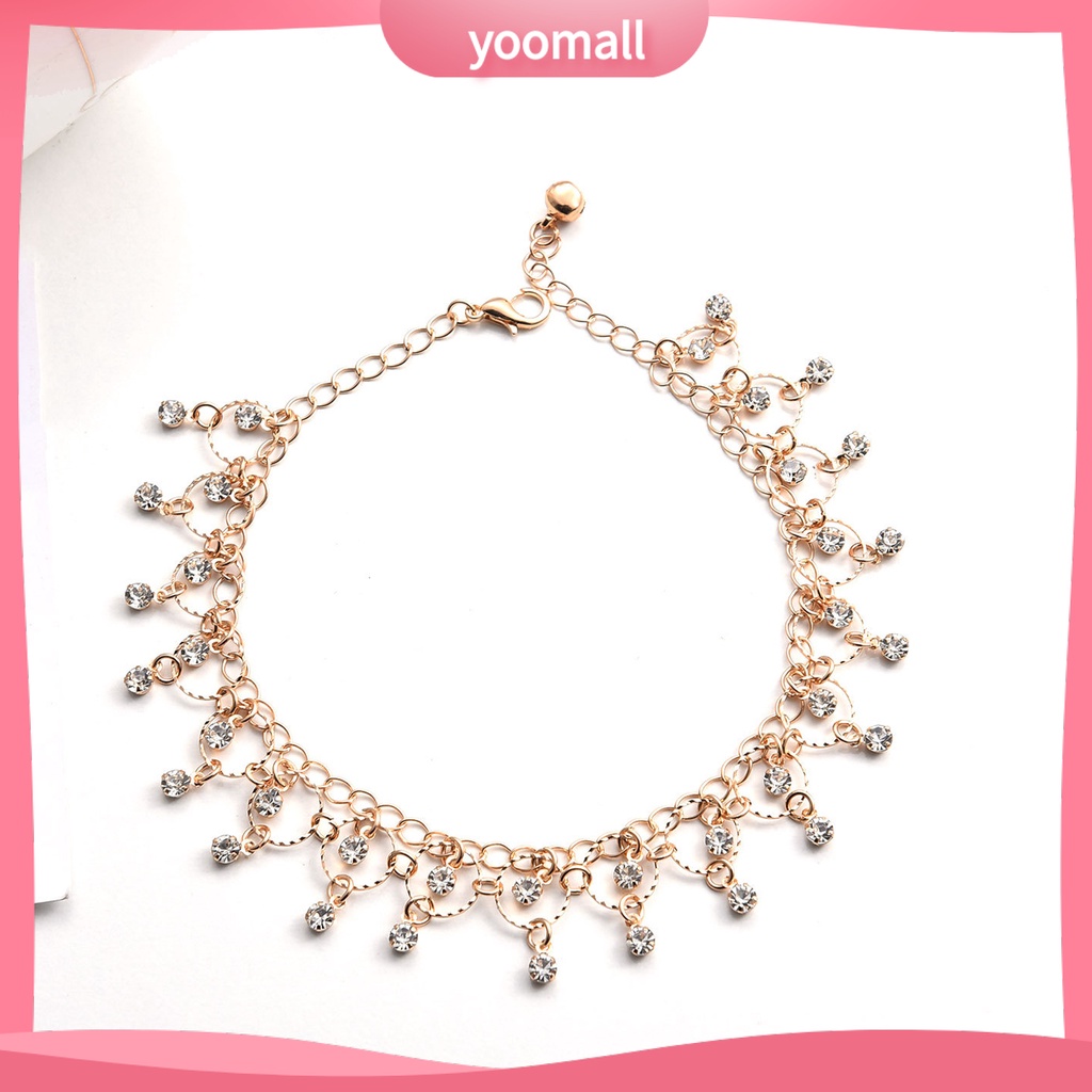 Lắc Chân Đính Đá Phối Tua Rua Phong Cách Vintage Thời Trang Cho Nữ