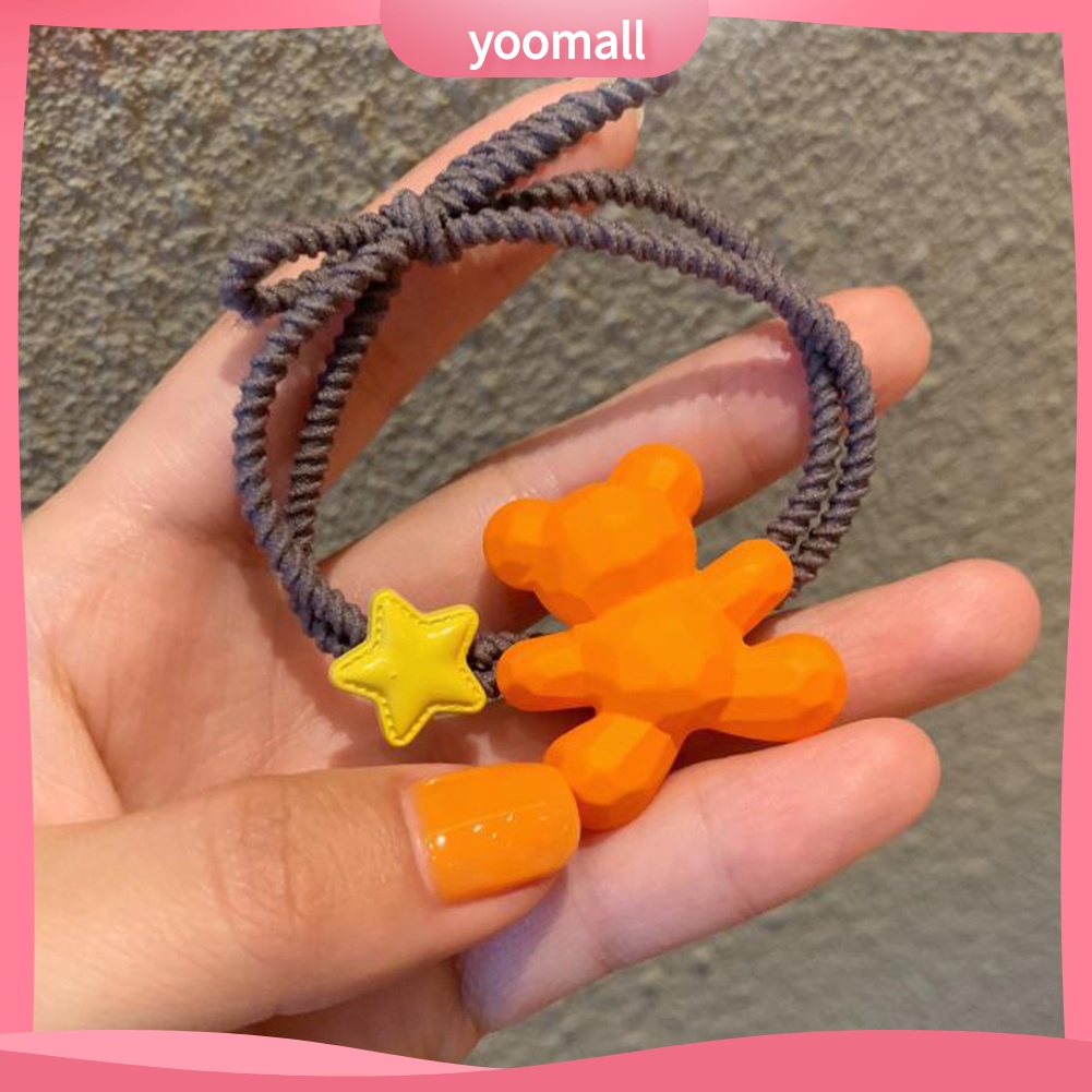 Dây Cột Tóc Co Giãn Hình Gấu Màu Kẹo Thời Trang Cho Nữ