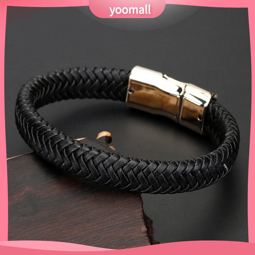 Vòng Đeo Tay Giả Da Kiểu Dáng Vintage Thời Trang Cho Nam