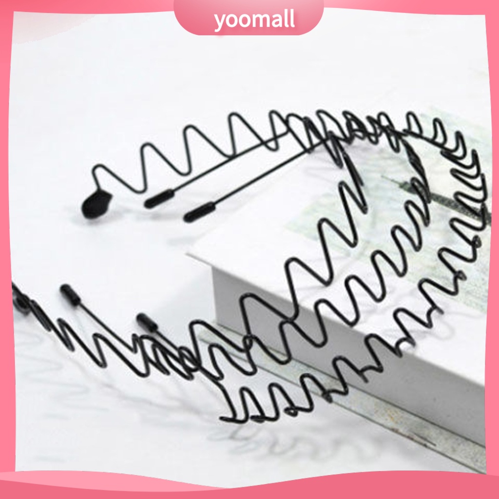 Set 6 Băng Đô Gợn Sóng Màu Đen Vô Hình Chống Trượt Có Thể Điều Chỉnh Chăm Sóc Làm Đẹp Cho Nam