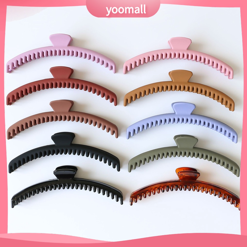 Kẹp Tóc Dạng Cong Hình Cá Mập Màu Sắc Trơn Chống Trượt