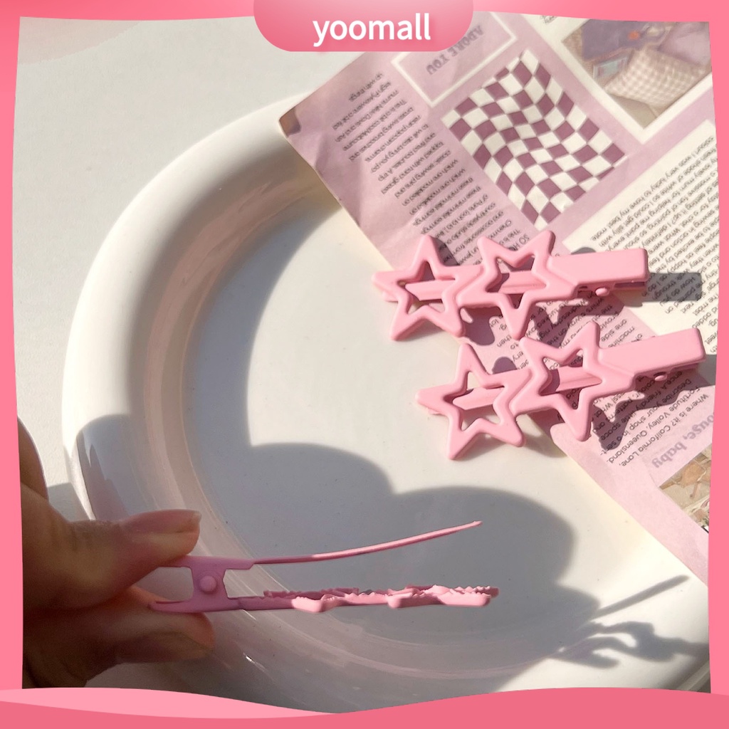 Kẹp Tóc Rỗng Siêu Nhẹ Không Trượt Hình Ngôi Sao Màu Sắc Tươi Sáng Cho Nữ