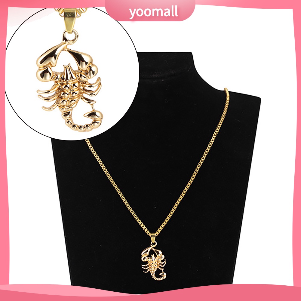 Vòng cổ Mặt Hình Bọ Cạp Màu Vàng Phong Cách Hip hop Thời Trang Cho Nam
