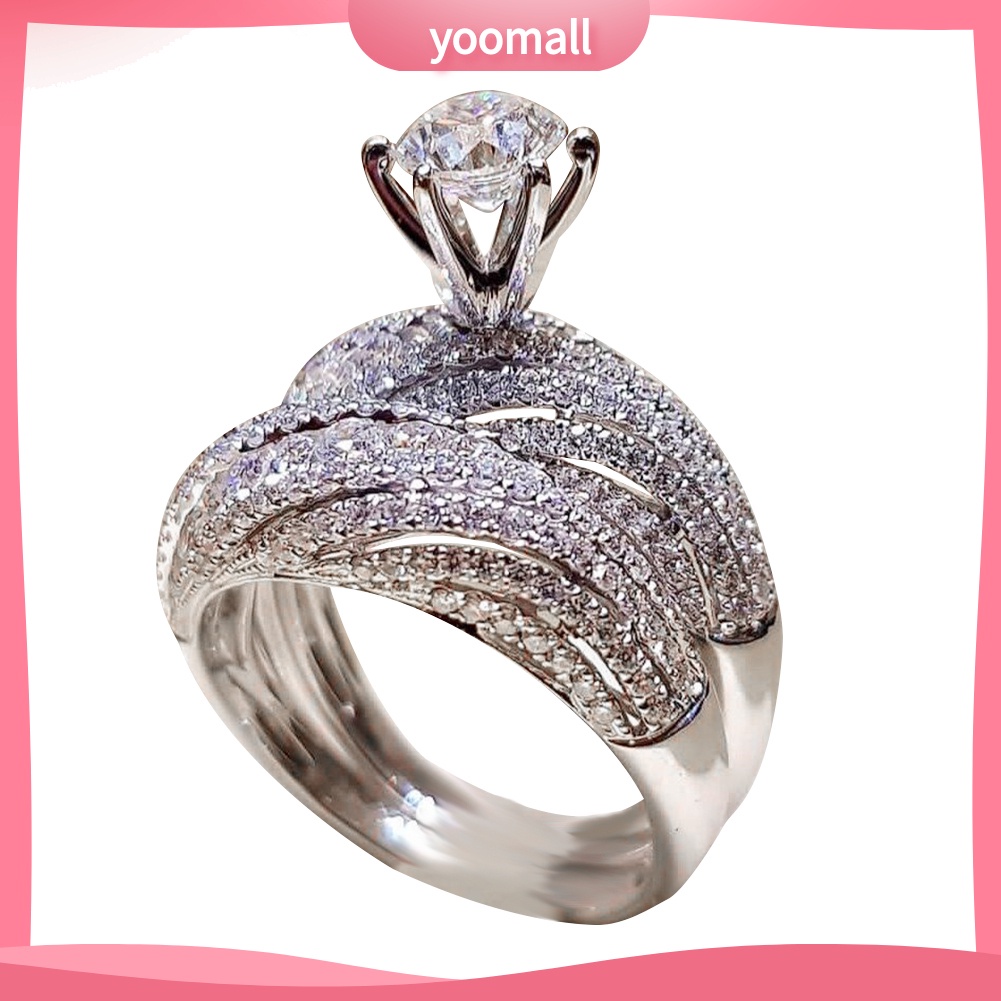 Nhẫn Đính Đá Tròn Phong Cách Vintage Dành Cho Nữ