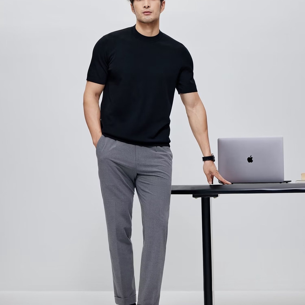 Ông Mr. Mr. Mr. Mr Áo Thun Dệt Kim Đơn Giản Thân Thiện Với Da Nhanh Khô Thân Thiện Với Làn Da