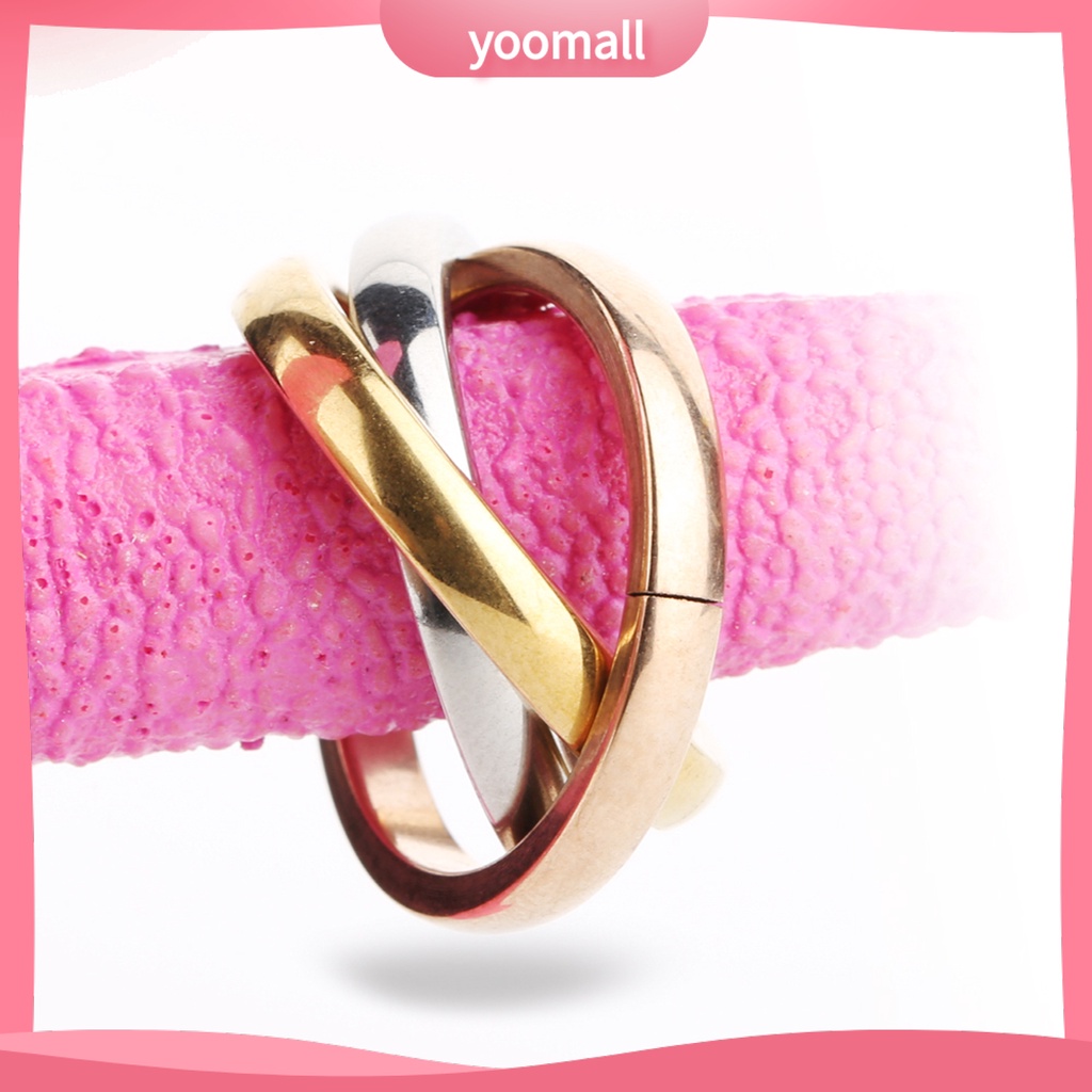 Nhẫn Trơn 3 Lớp Bằng Thép Không Gỉ Thời Trang Cho Nữ