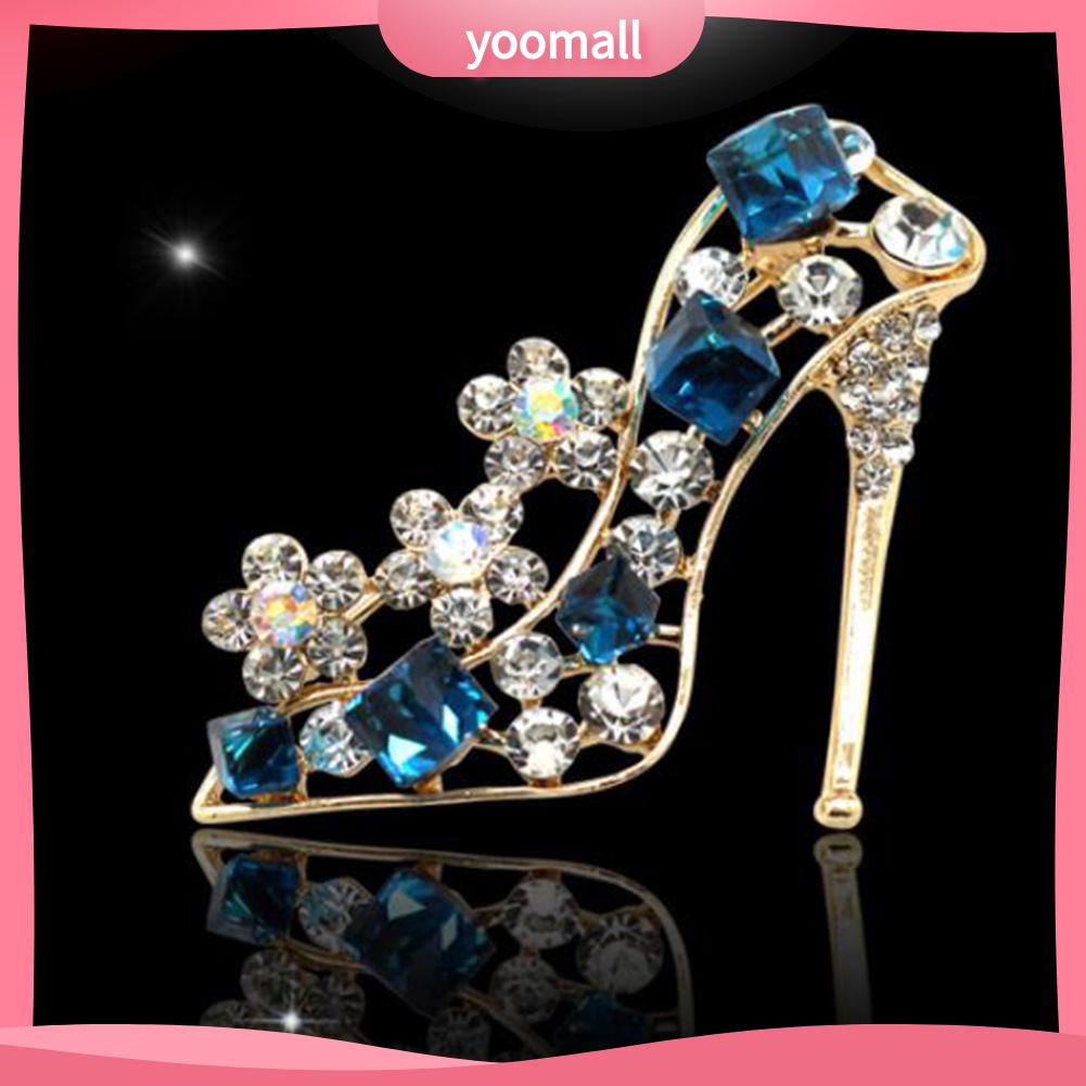 Ghim Cài Áo Hình Giày Cao Gót Đính Đá Phong Cách Vintage