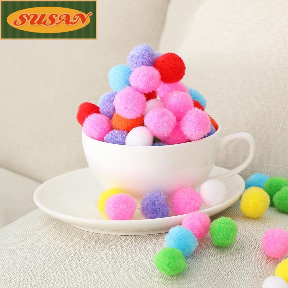 SUSANS Set 100 Quả Cầu Lông Xù 10 / 15 / 20 / 25 / 30 / 40mm Nhiều Màu Sắc Dùng Để Trang Trí