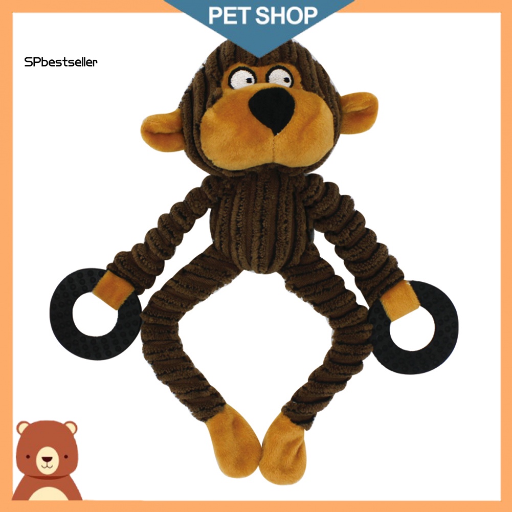 Thú Nhồi Bông Hình Con Khỉ / Gấu Dễ Thương Có Âm Thanh Vui Nhộn Cho Thú Cưng