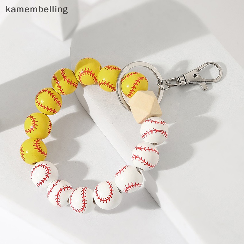 Kamembelling Phụ Kiện Vòng Tay Chuỗi Hạt Gắn Điện Thoại Phong Cách Bóng Chày