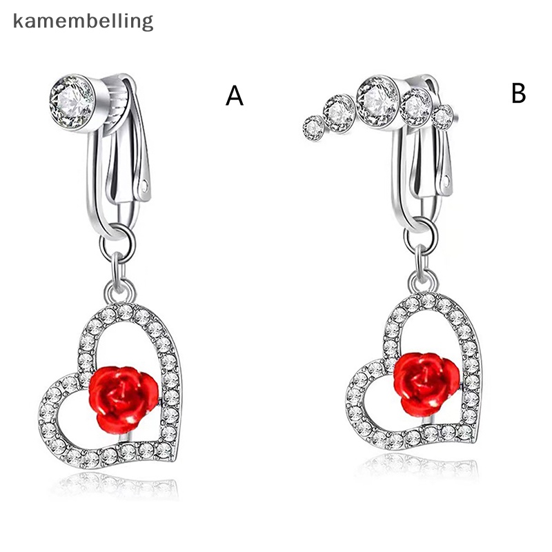 Khuyên Rốn Đính Đá Zircon Hình Hoa Hồng Thời Trang Cho Nữ