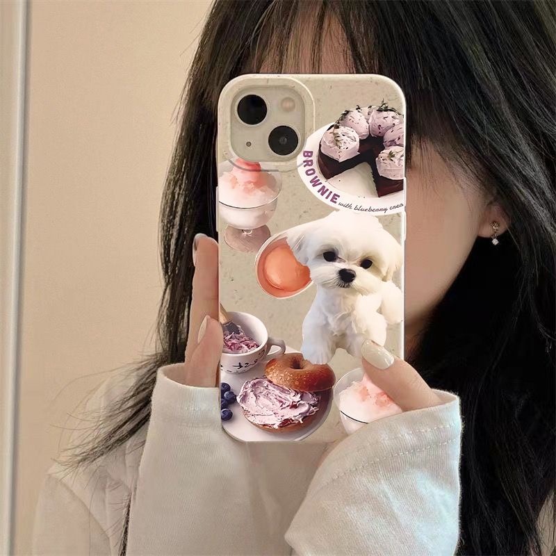 Ốp Điện Thoại Mềm Chống Sốc In Hình Chú Chó Nhỏ Màu Trắng Cho Iphone 14Pro 12Plus 137 11 8