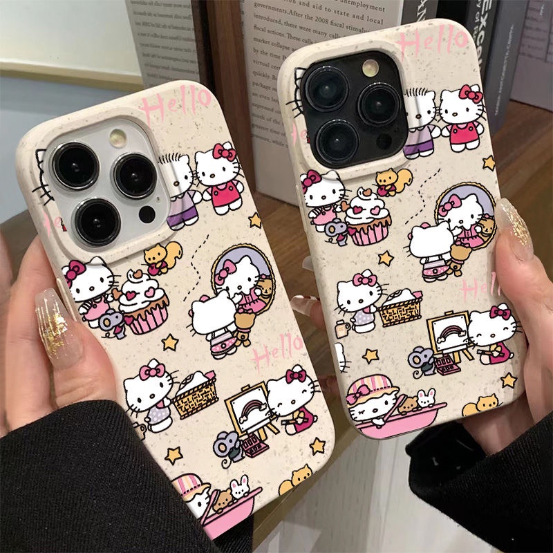 Ốp Điện Thoại Dẻo Họa Tiết Hoạt Hình Hello Kitty Dễ Thương Chống Sốc Cho iPhone12 8plus max11 7 1314pro