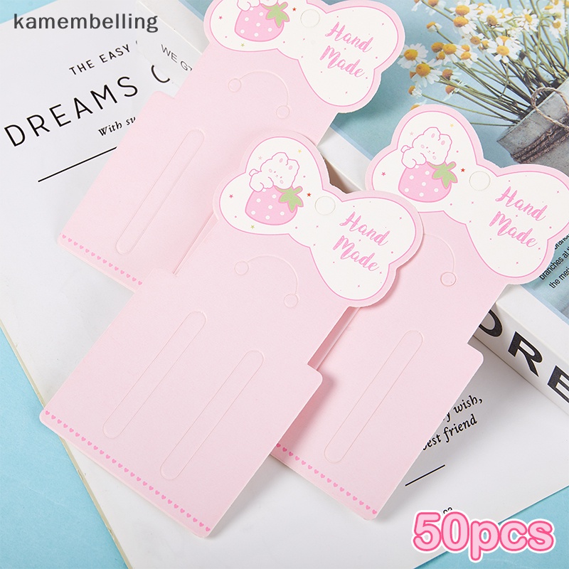 Set 50 Thẻ Giấy Treo Trưng Bày Kẹp Tóc Hình Nơ Dễ Thương