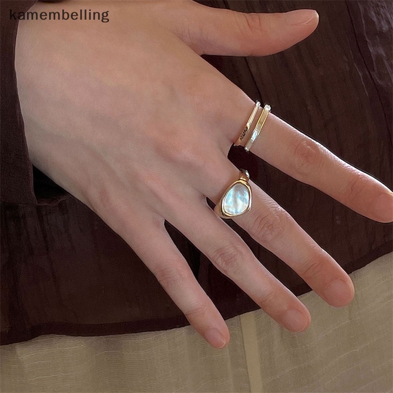 Kamembelling Nhẫn Hở Màu Vàng Bóng Phong Cách Retro Lãng Mạn Thời Trang Dự Tiệc Cho Nữ