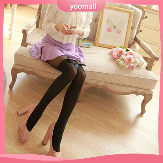 [YM] Quần Tất Mỏng Đính Nơ Cổ Điển Dành Cho Nữ