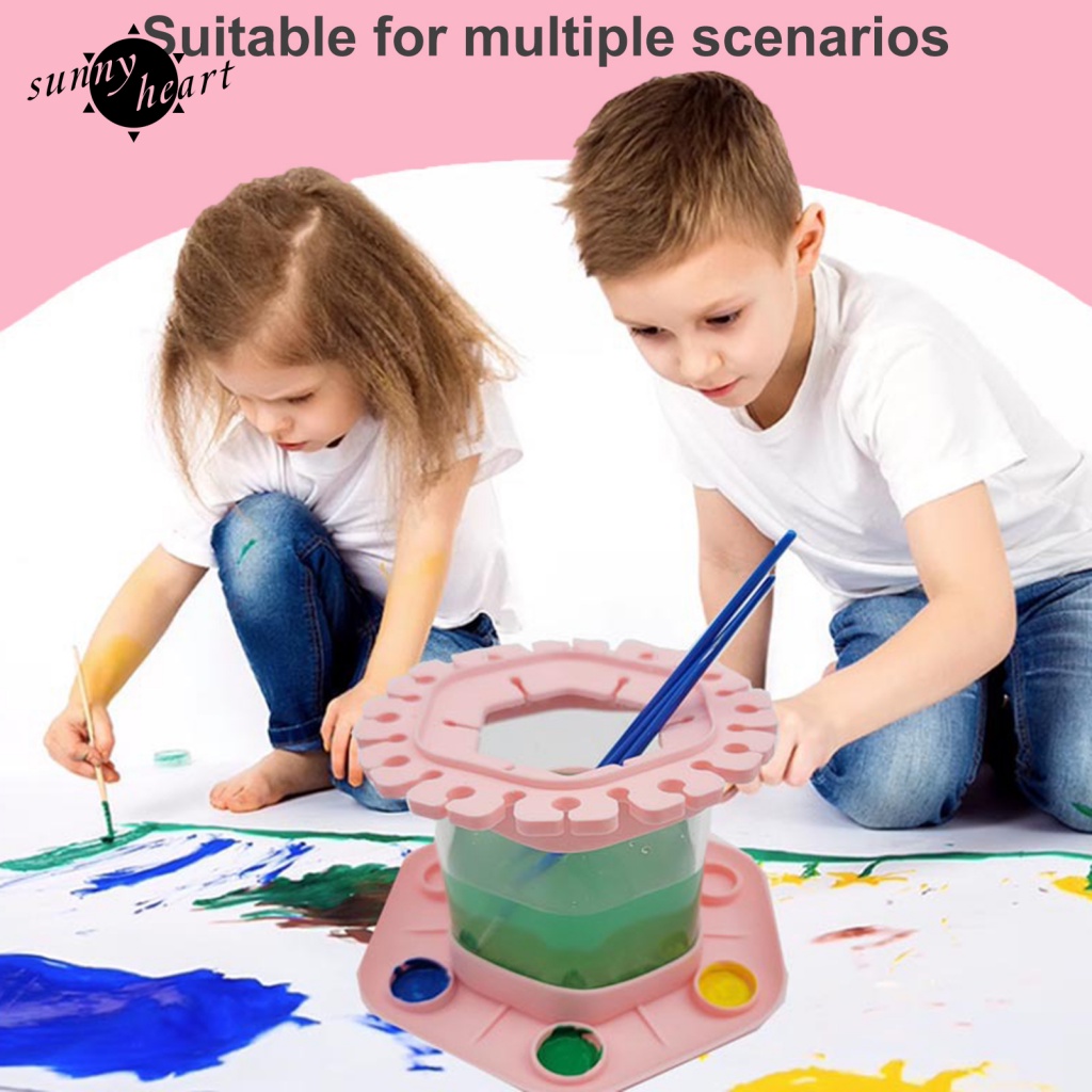 Sunnyheart Dụng Cụ Làm Sạch Bàn Chải Vệ Sinh Dễ Dàng Làm Sạch Và Giá Đỡ Bàn Chải Rửa Chén An Toàn Tích Hợp Giá Đỡ Cọ Sơn này