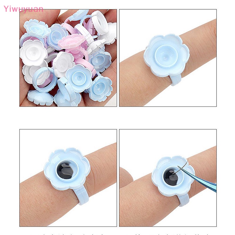 Set 100 Nhẫn Giữ Keo Dán Mi Giả Sử Dụng Một Lần