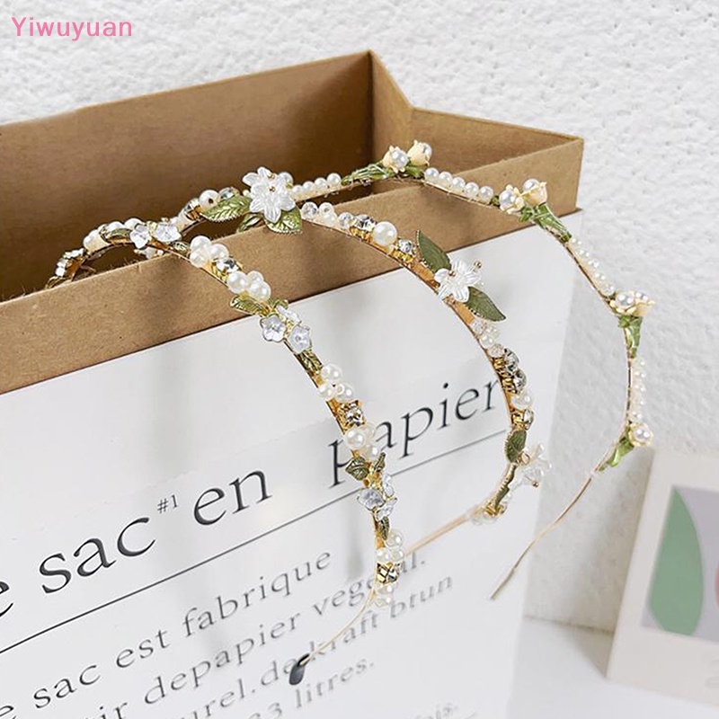 Băng Đô Cài Tóc Bằng Hợp Kim Đính Ngọc Trai Và Hoa Thanh Lịch Thời Trang Hàn Quốc Cho Nữ