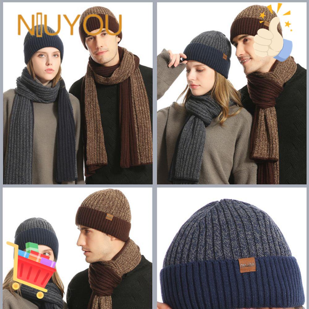 Set Mũ beanie Kèm Găng Tay Và Găng Tay Cảm Ứng Dùng Cho Mùa Đông