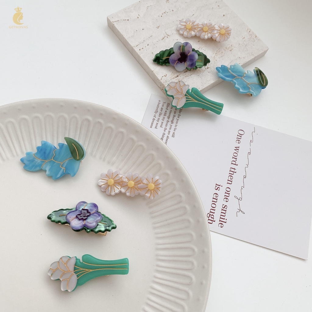 GETNOIVAS Kẹp Tóc Hoa tulip Nhỏ Nhắn Phong Cách Hàn Quốc Ngọt Ngào Dòng Mori one-word
