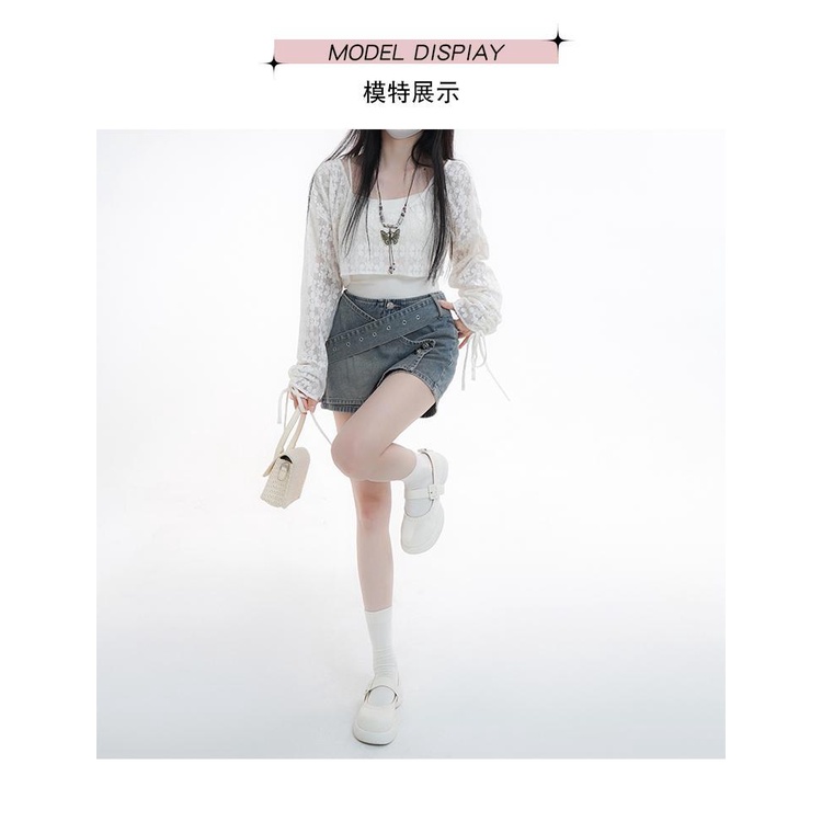 Áo Sơ Mi Chống Nắng Tay Dài Phong Cách Hàn Quốc Thời Trang Mùa Hè Hàng Mới 2023 Kèm Dây Đeo 4JL2