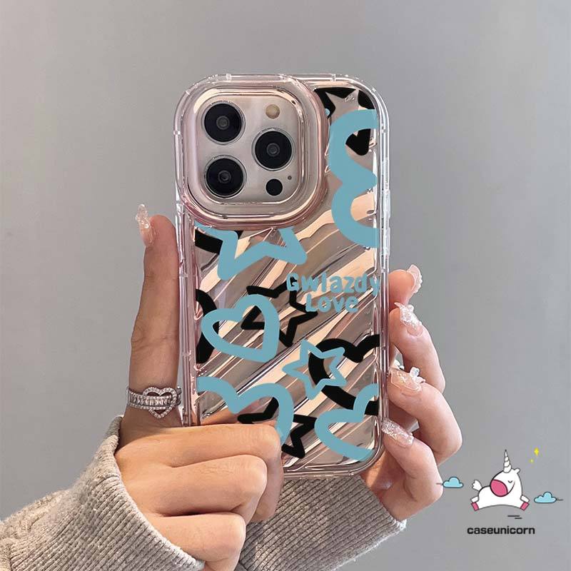 Ốp Điện Thoại Dẻo Màu Laser Họa Tiết Ngôi Sao / Trái Tim / Chữ 3D Cho iPhone 7Plus 7 8 6 6S Plus 11 14 13 12 Pro MAX XR X XS MAX SE 2020