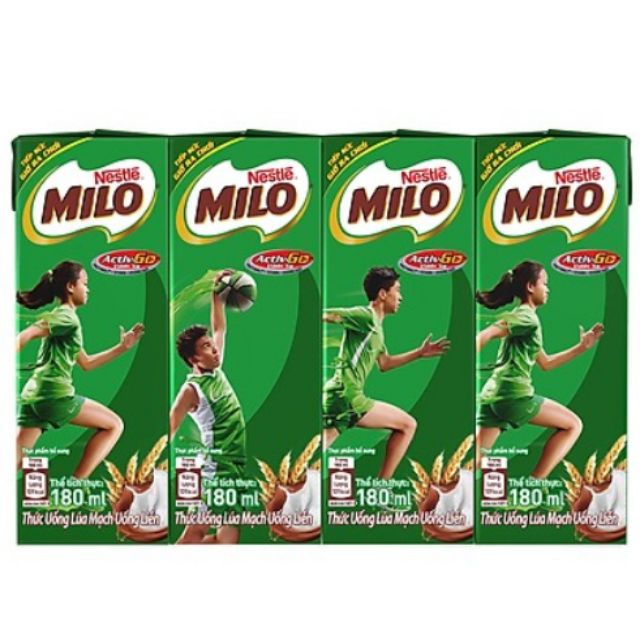 Lốc 4 hộp Sữa Milo nước 180ml / 110ml
