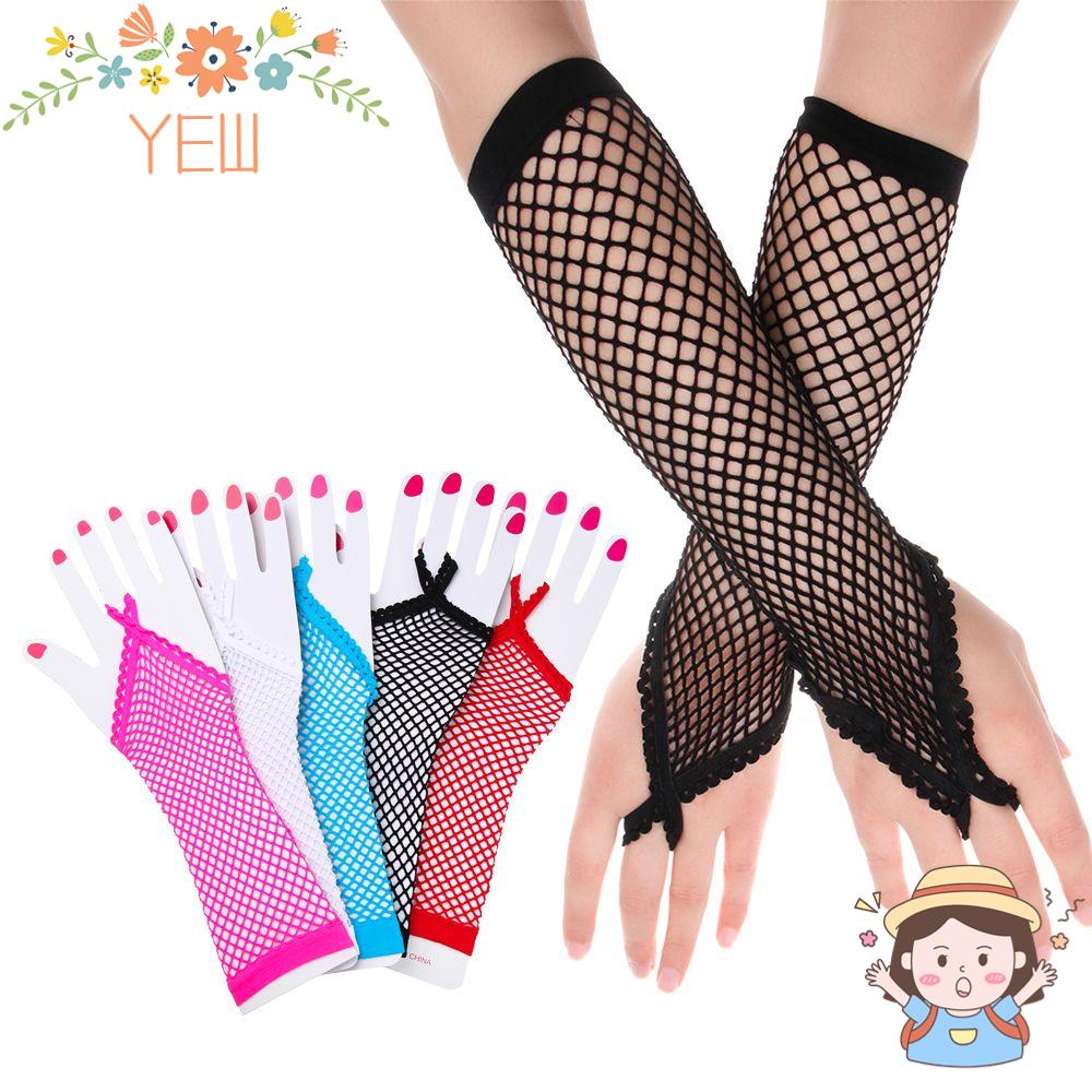 Găng Tay Lưới Dài Màu Trơn Thoáng Khí Dành Cho Nữ