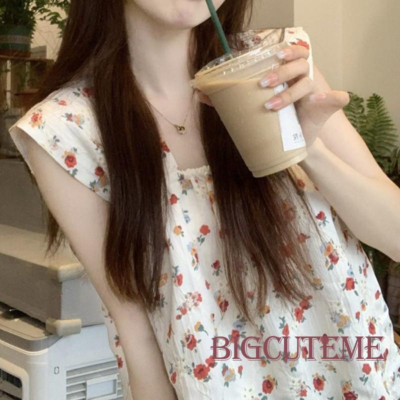 Áo Tank Top Không Tay Cổ Vuông In Họa Tiết Hoa Phong Cách Boho Thời Trang Mùa Hè Cho Nữ