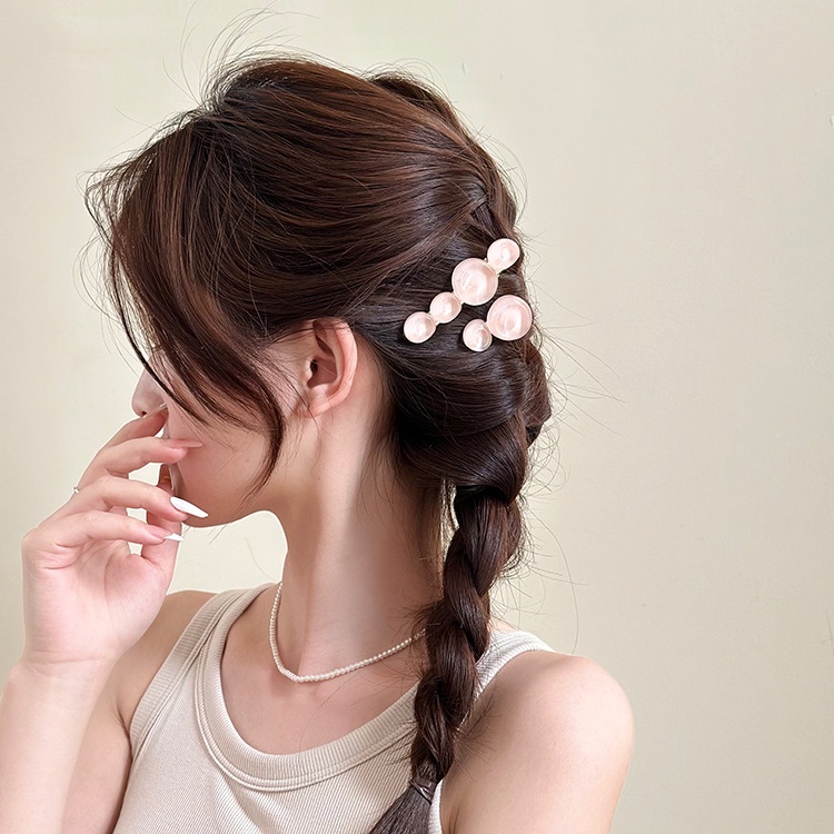 Kẹp Tóc Nữ Hình Tròn Trong Suốt Thời Trang