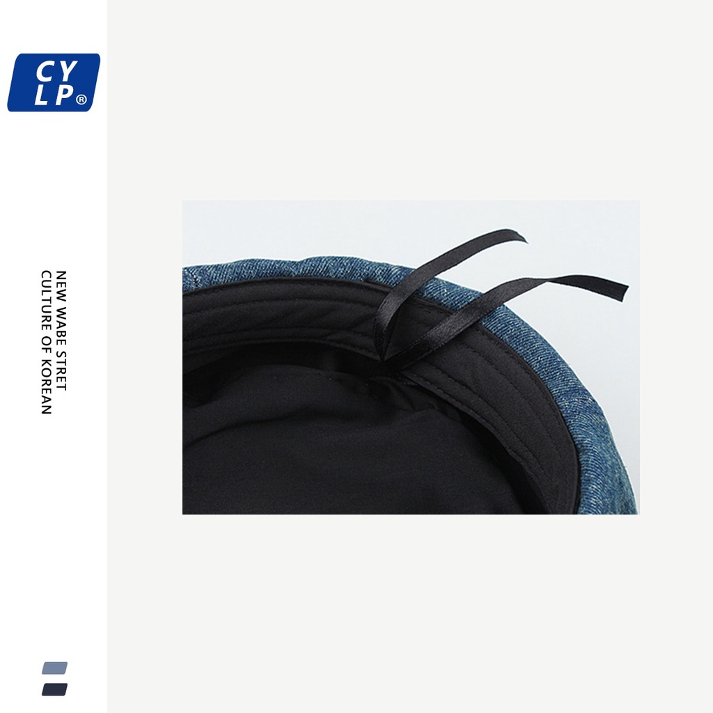 Mũ Beret Denim Thời Trang Nữ Retro