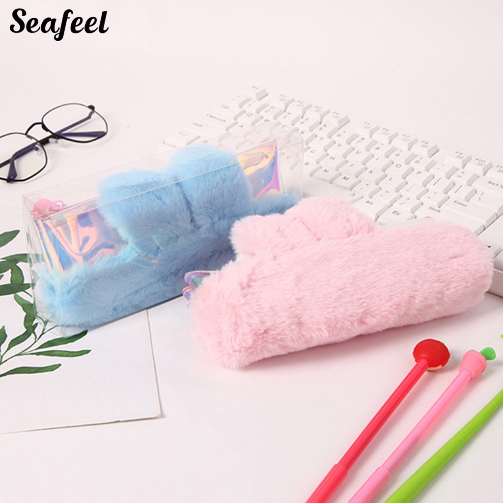 Túi Đựng Bút Hình Thỏ Nhồi Bông Dễ Thương Sáng Tạo