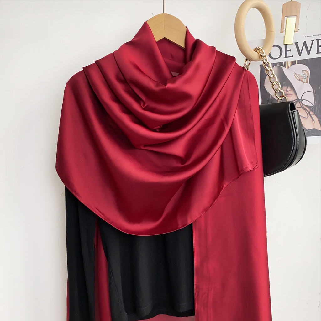 Khăn Choàng Chống Nắng Vải Lụa Mỏng Màu Sắc Đơn Giản Thời Trang Mùa Hè Cho Nữ