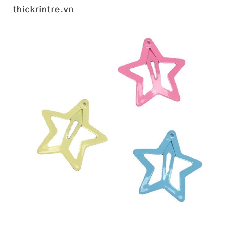 Set 10 Kẹp Tóc Hình Ngôi Sao Năm Cánh Nhiều Màu Sắc Phong Cách Hàn Quốc Cho Bé Gái