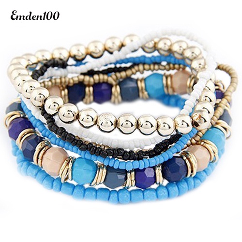 Vòng Tay Chuỗi Hạt Nhiều Lớp Phong Cách Bohemia Cho Nữ