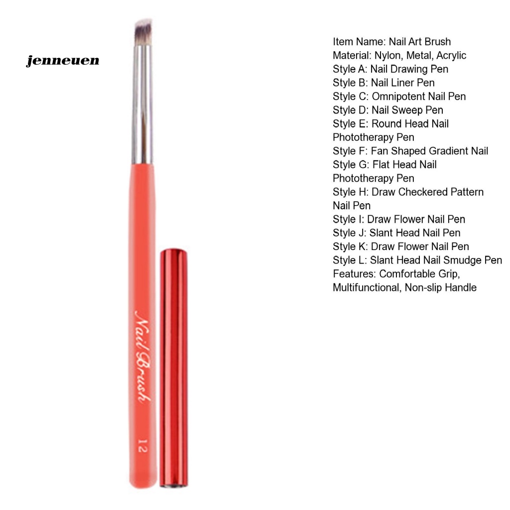 Bút Trang Trí Móng Nghệ Thuật Đầu Tròn Phẳng Đa Năng