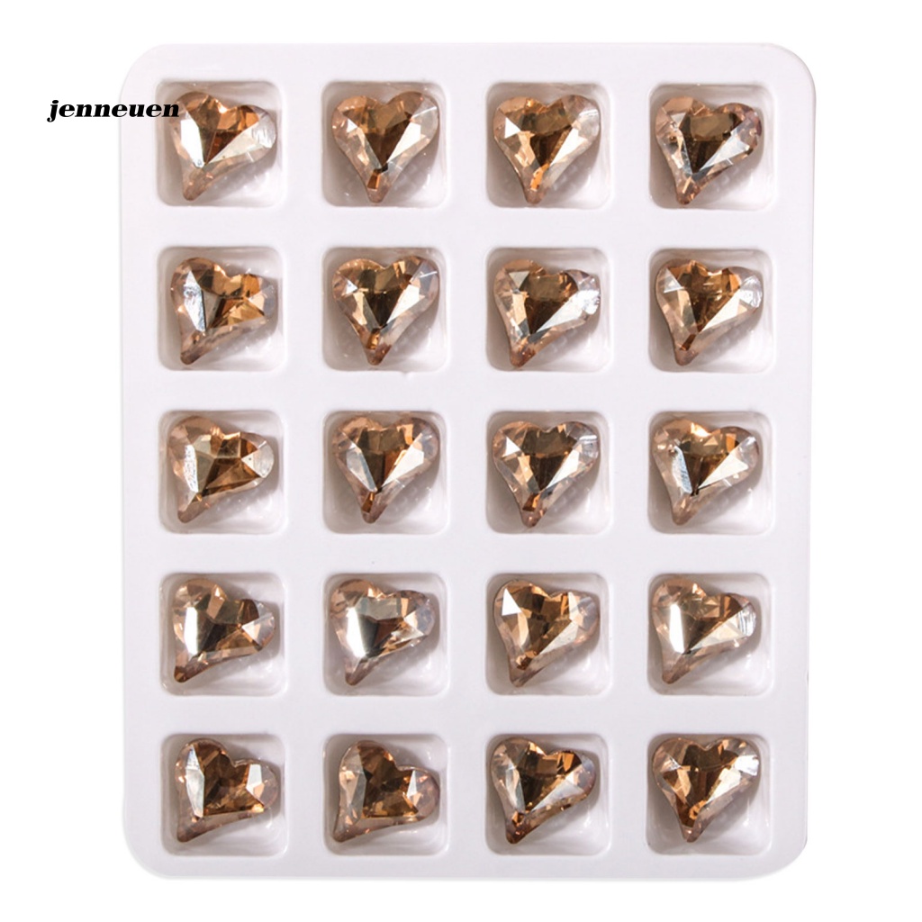 Set 20 Phụ Kiện Trang Trí Móng Tay Nghệ Thuật Hình Trái Tim 3D Xinh Xắn