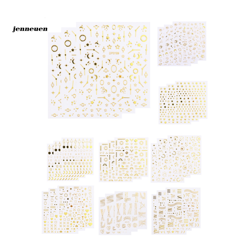 Set 3 Miếng Dán Trang Trí Móng Tay Nhiều Màu Sắc