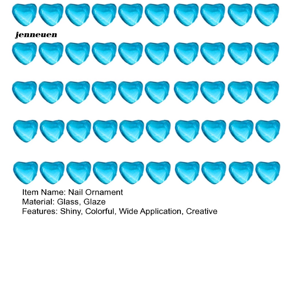 Bộ 50 Móng Tay Giả Trái Tim Màu Sắc Tươi Sáng Trang Trí Nghệ Thuật Cho Móng Tay