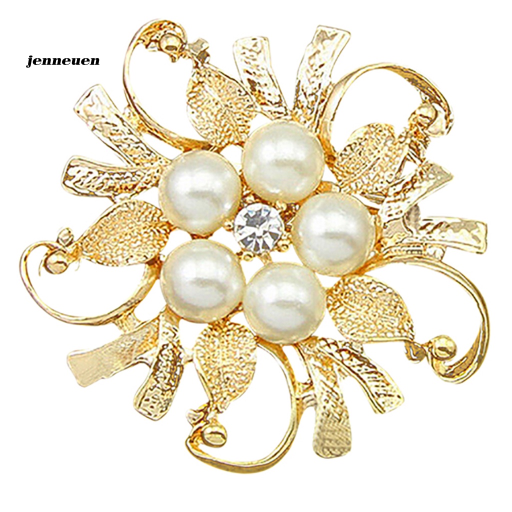 Ghim Cài Áo Hình Hoa Đính Ngọc Trai Nhân Tạo Chống Mòn Thời Trang Cho Nữ