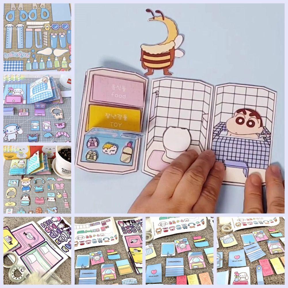 Quà Tặng Sách Hình Cinnamoroll Kuromi 3D Cậu Bé Bút Chì Shin-chan My Melody Cho Bé Gái