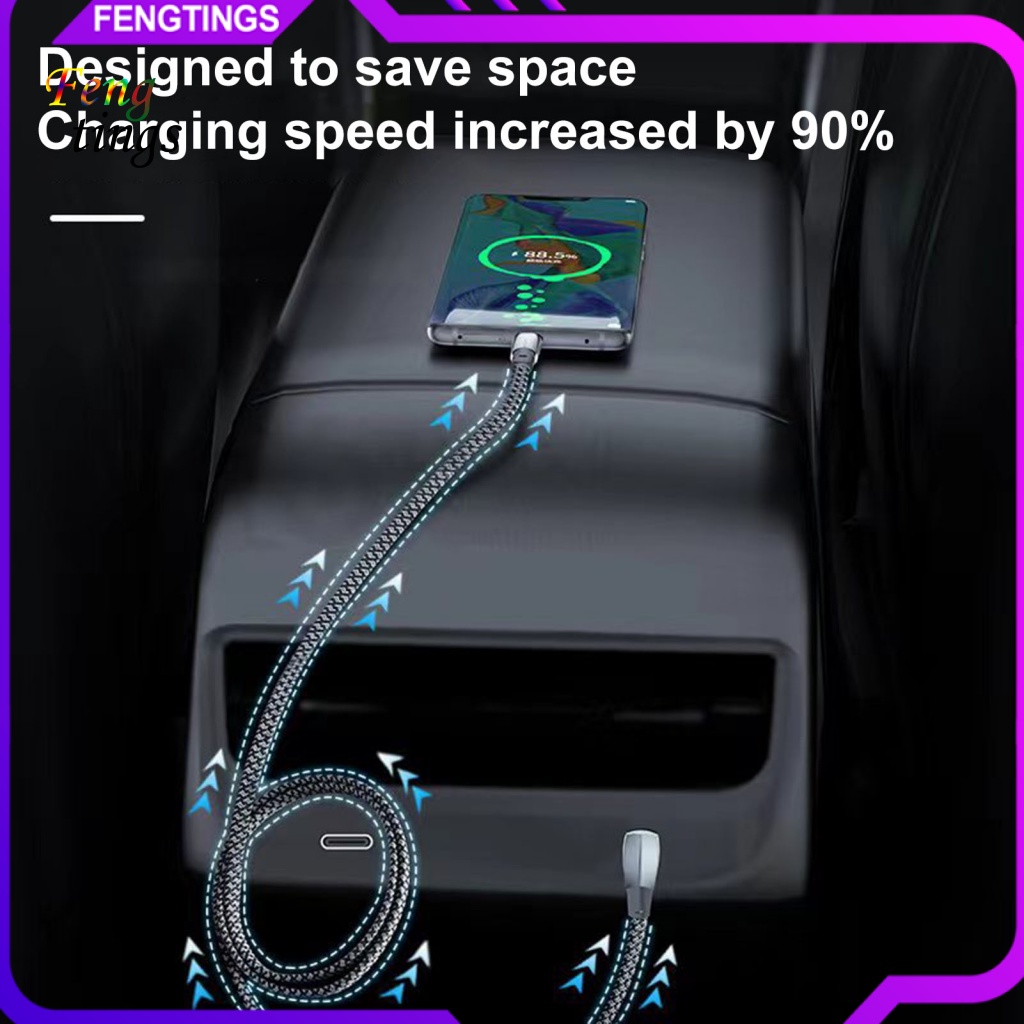 Dây Cáp Sạc Nhanh Truyền Dữ Liệu Dạng Dây Bện Phản Quang Cho Điện Thoại Di Động