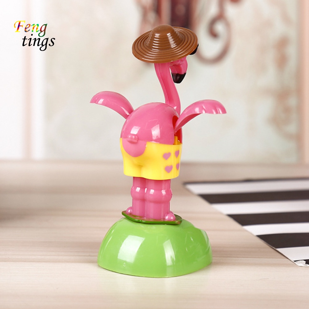 Đồ Chơi Xe Hơi Năng Lượng Mặt Trời Nắp Lật Bằng Nhựa Hình Chim Hồng Hạc Sáng Tạo Cho Bé