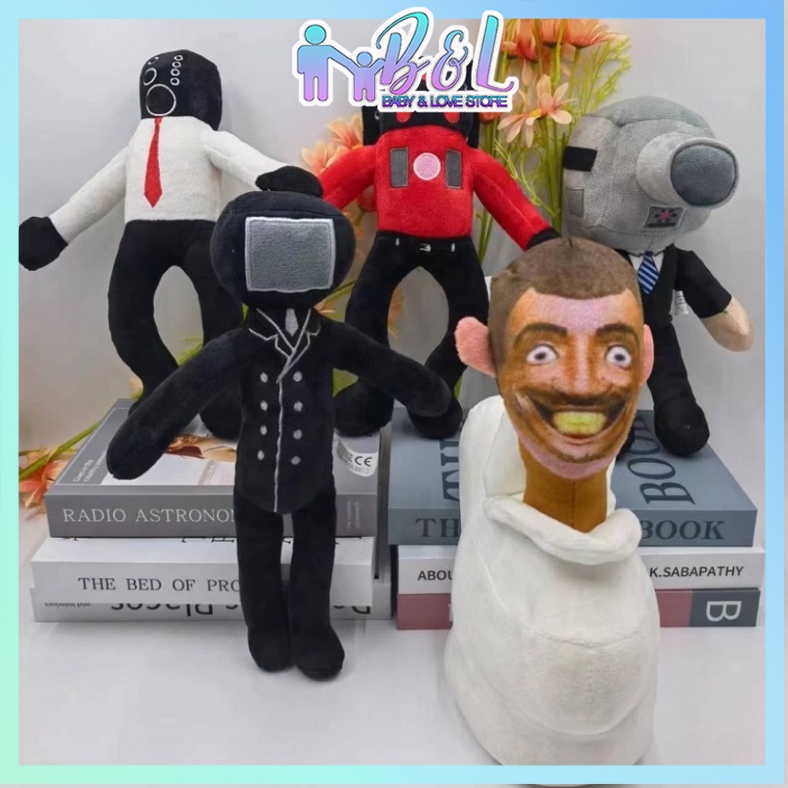 Đồ Chơi Búp Bê Nhồi Bông Hình Skibidi Kinh Dị Camara Titan TV Quà Tặng Halloween Cho Trẻ Em 27cm