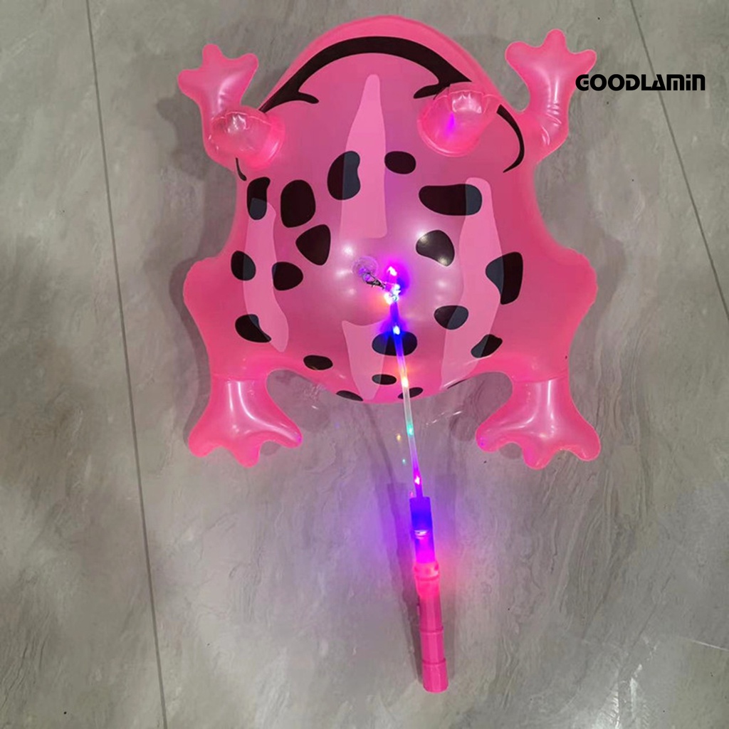 Goodlaminz Bong Bóng Bơm Hơi Hình Chú Ếch Có Đèn Chớp Nhiều Màu Sắc Vui Nhộn Bắt Mắt
