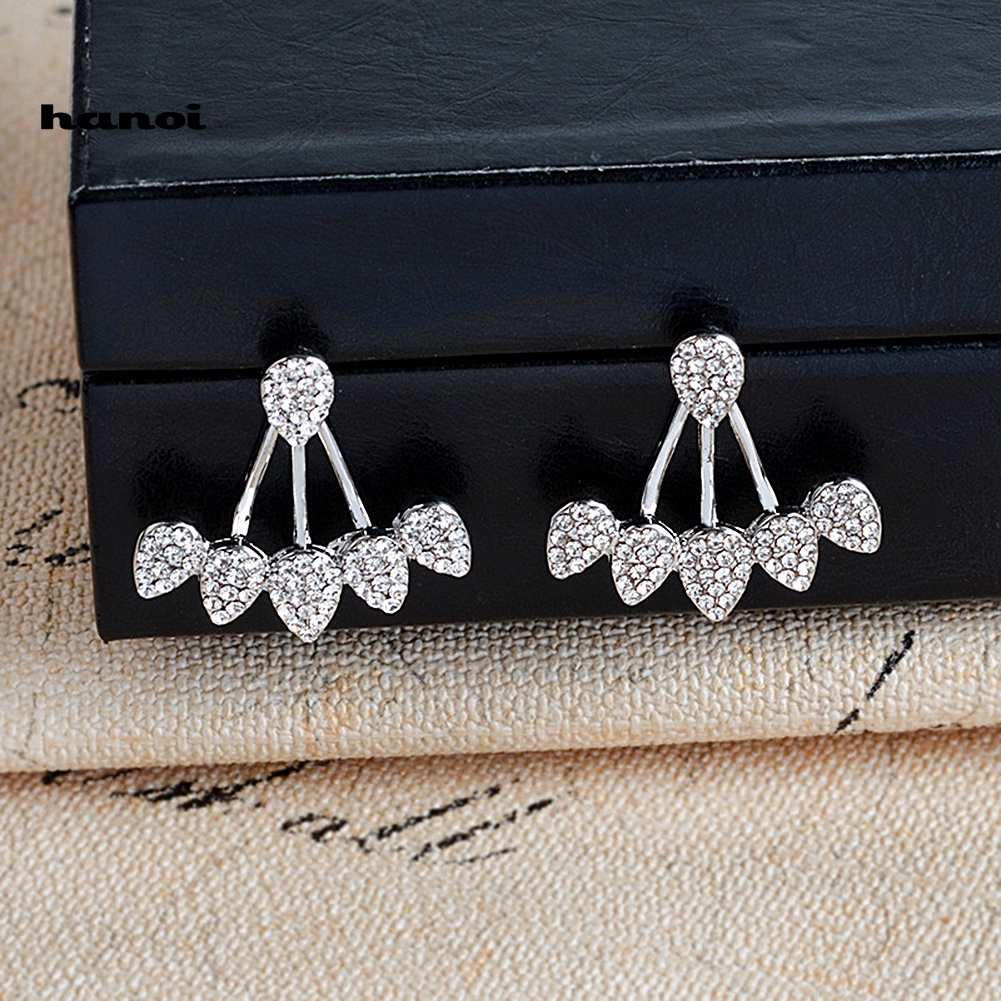 Khuyên Tai Đính Đá Hình Giọt Nước Lưng Thời Trang