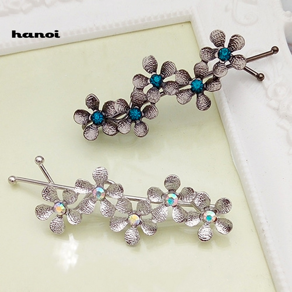 Kẹp Tóc Hoa Đính Đá Lấp Lánh Thời Trang Cho Nữ