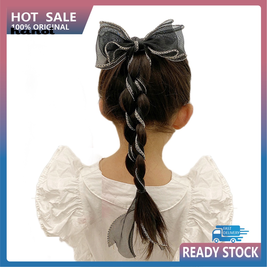 Kẹp Tóc Đính Nơ Ruy Băng Dài Phong Cách Hàn Quốc Cho Nữ