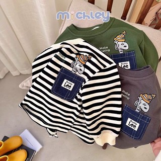 Áo Nỉ Dài Tay Thêu Hình Thời Trang Hàn Quốc Mới Cho Bé Trai